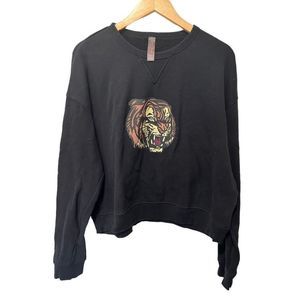 Betsey Johnson Performance Vintage Tiger Pull Over Crew Neck Sweater